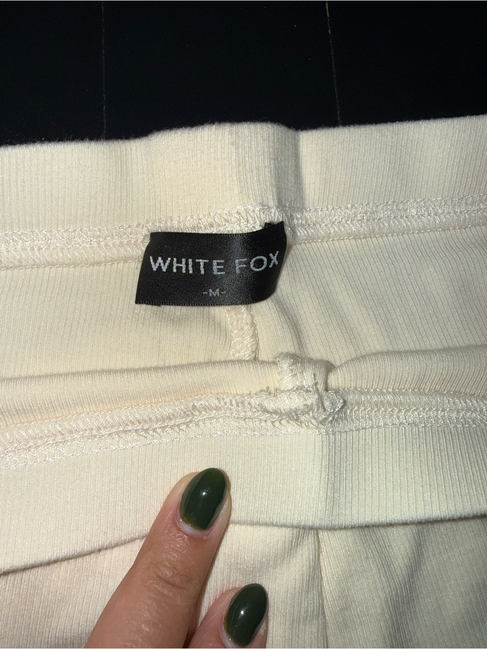White Fox Ribbed Biker Shorts - Picture 5 of 6